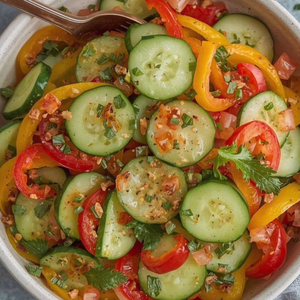 Viral Cucumber & Bell Pepper Salad Recipe