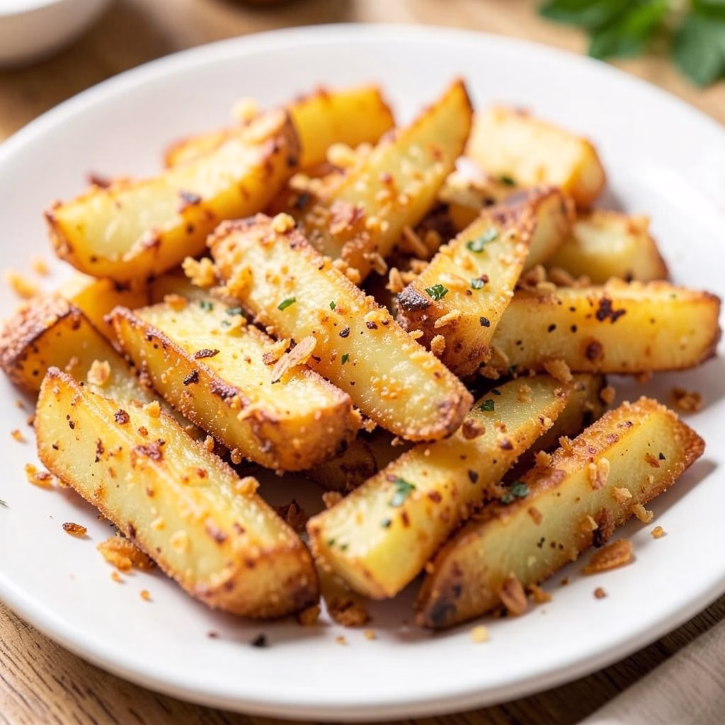 Crispy Garlic Parmesan Potato Wedges Recipe