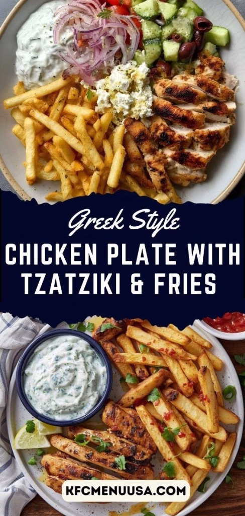 Greek Style Chicken Plate with Tzatziki & Fries Recipe