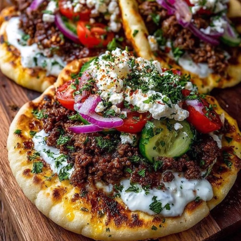 Mediterranean Mini Lahmacun Bites with Yogurt Drizzle Recipe