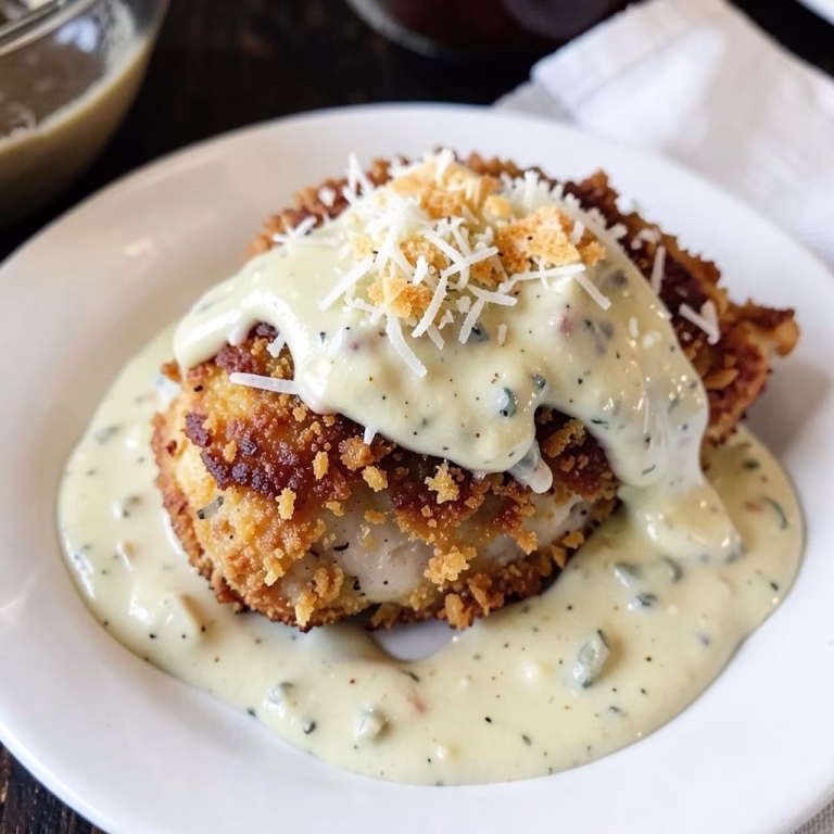 Parmesan Crusted Chicken With Creamy Garlic Sauce Recipe