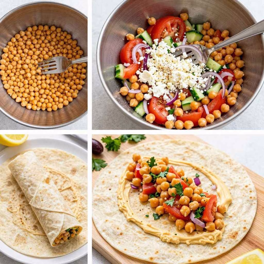 Mediterranean Chickpea Feta Wrap Recipe