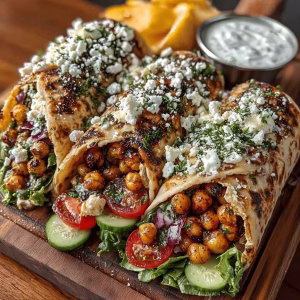 Mediterranean Chickpea Feta Wrap Recipe