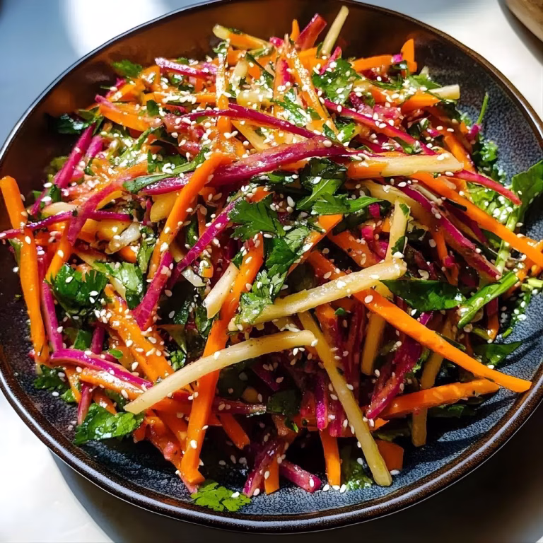Shaved Rainbow Carrot Sesame Salad Recipe