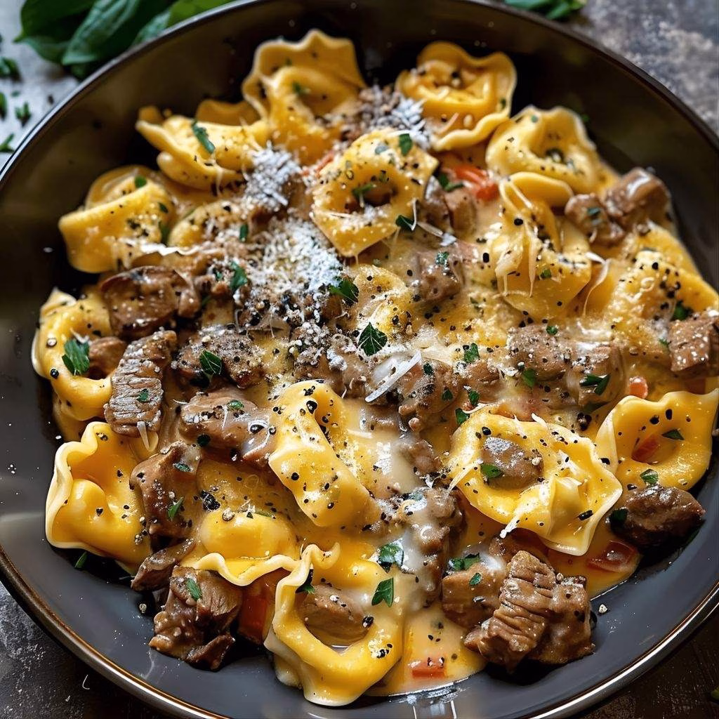 One-Pan Cowboy Butter Tortellini Steak Bites Recipe