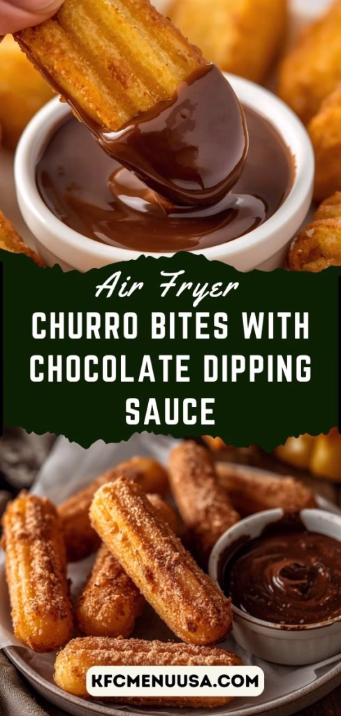 Air Fryer Churro Bites with Chocolate Dipping Sauce
