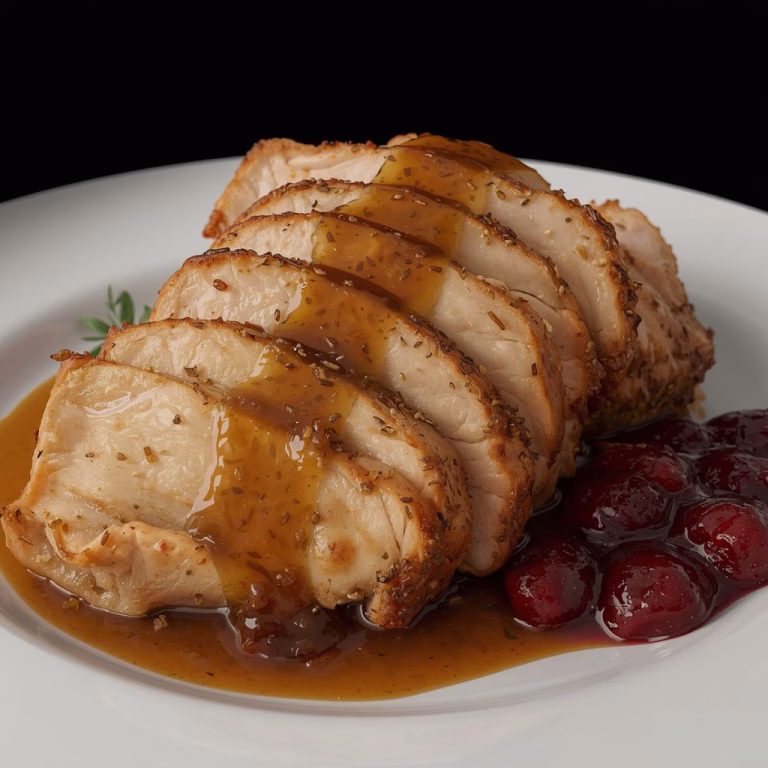 Air Fryer Herbed Turkey Breast with Gravy Recipe