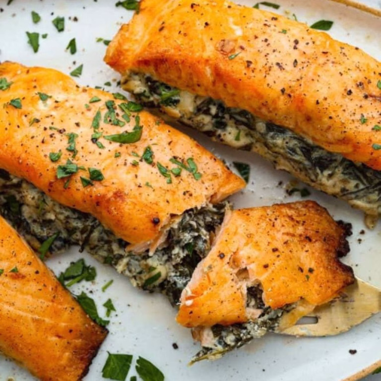 Baked Salmon with Spinach And Mozzarella Bliss Recipe