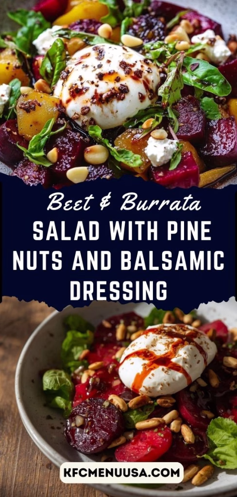 Beet and Burrata Salad with Pine Nuts and Balsamic Dressing