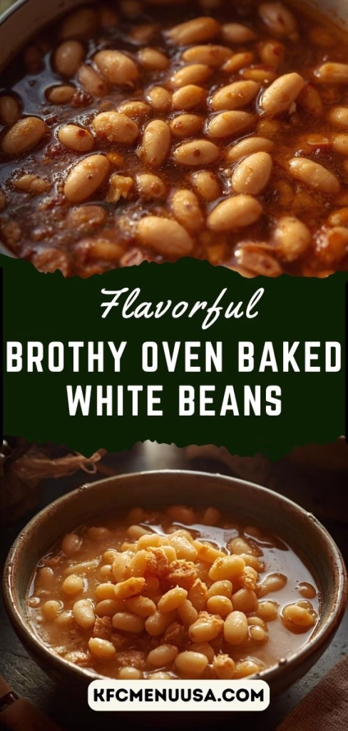 Brothy Oven Baked White Beans Recipe