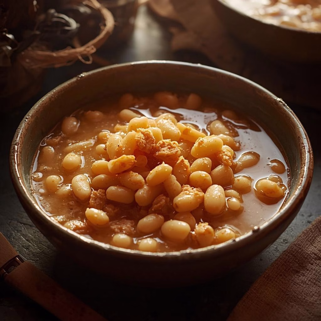 Brothy Oven Baked White Beans Recipe