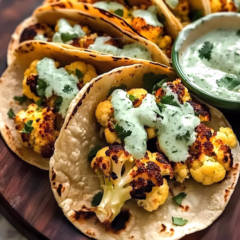 Cauliflower Tacos with Cilantro Lime Crema Recipe