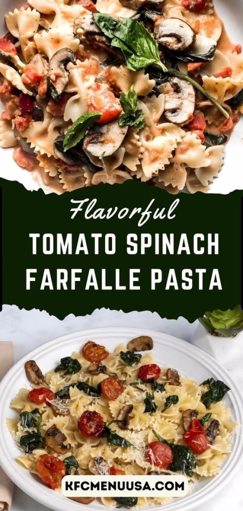 Tomato Spinach Farfalle Pasta Recipe