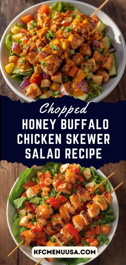 Chopped Honey Buffalo Chicken Skewer Salad Recipe