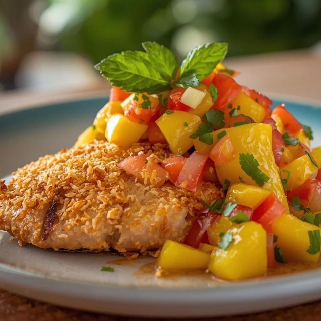 Coconut Crusted Fish With Mango Salsa Recipe
