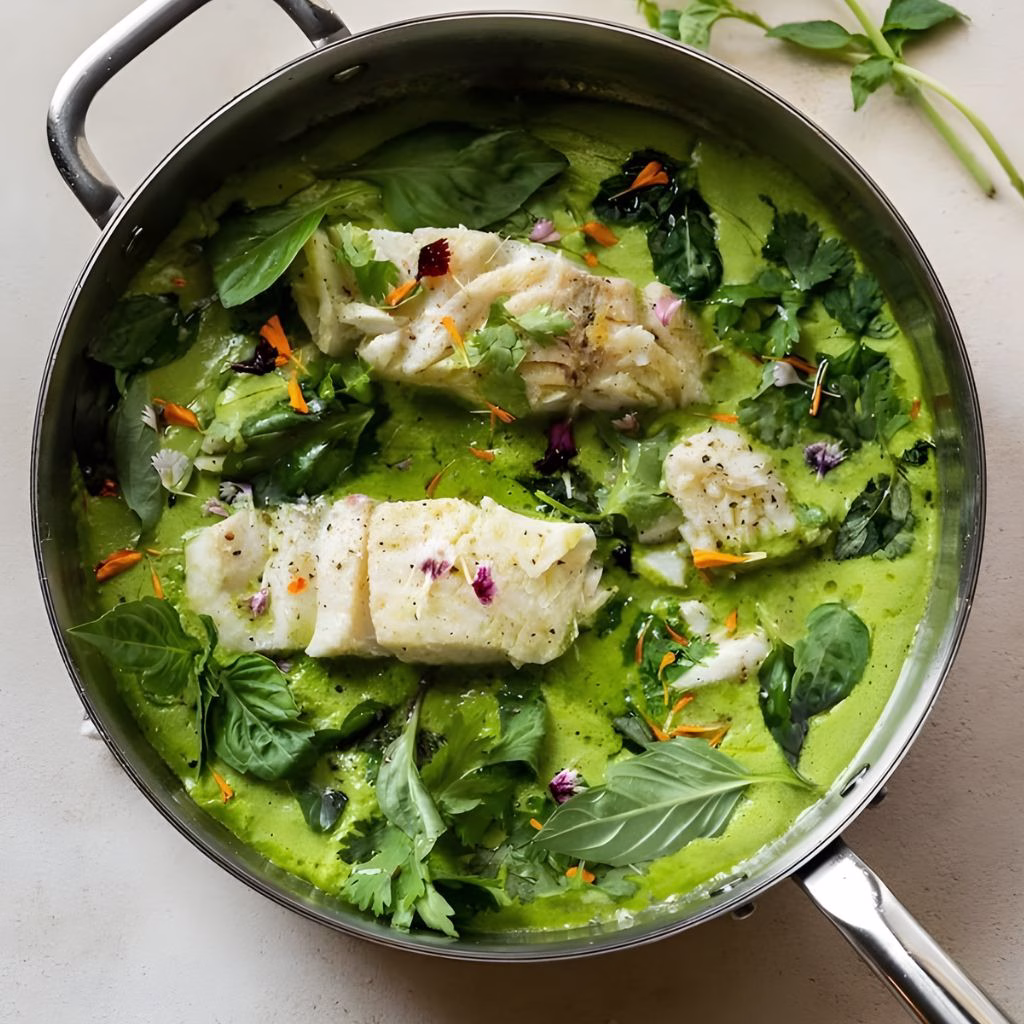 Coconut Fish Stew With Ginger & Greens Recipe