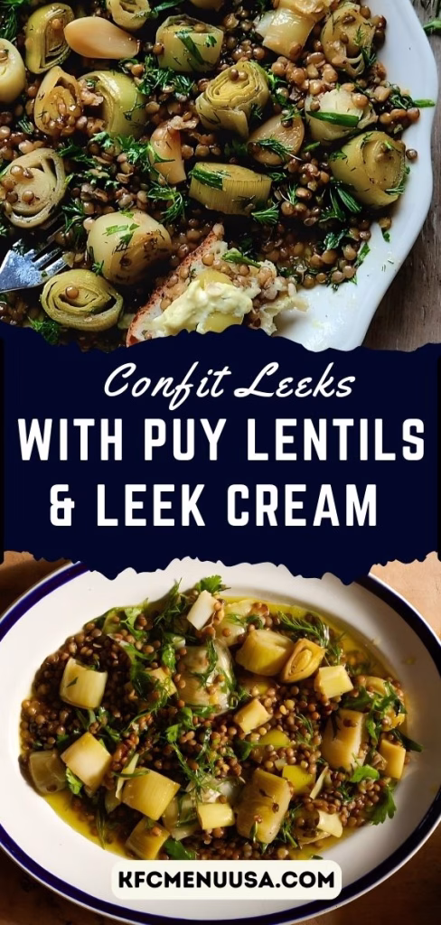 Confit Leeks with Puy Lentils & Leek Cream Recipe