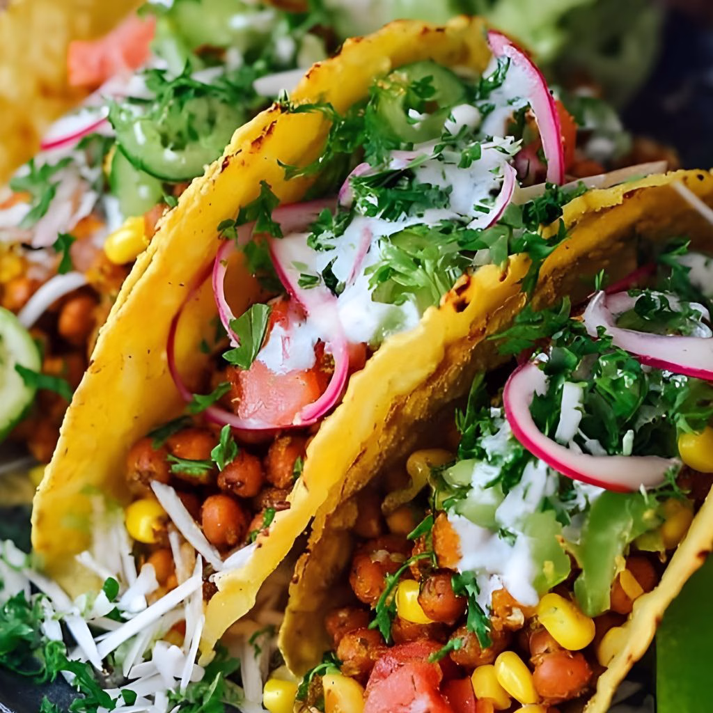 Corn Salad & Bean Tacos Recipe