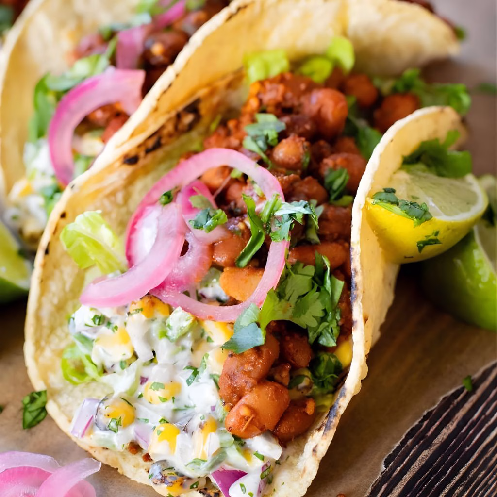 Corn Salad & Bean Tacos Recipe