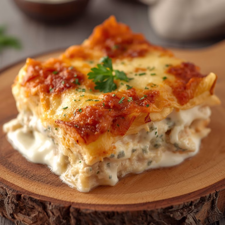 Creamy Chicken Lasagna with White Sauce Recipe