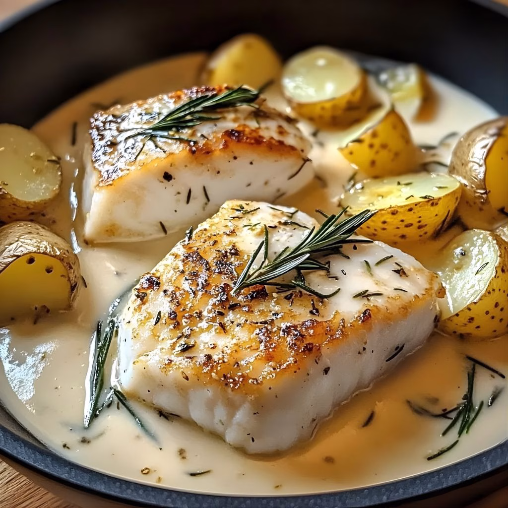 Cod & Potatoes in Rosemary Sauce Recipe
