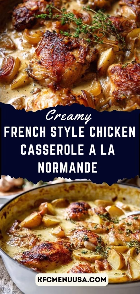 Creamy French Style Chicken Casserole a la Normande Recipe