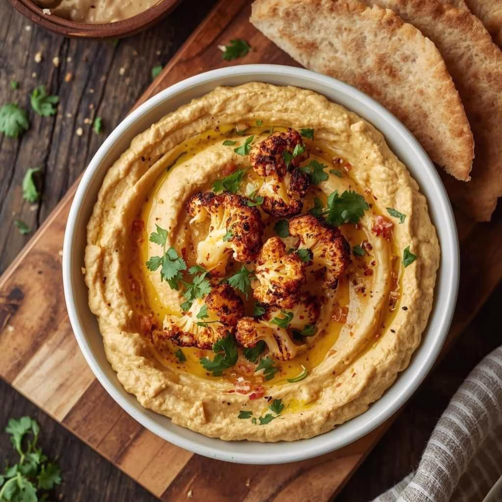 Crispy Roasted Cauliflower Hummus Recipe