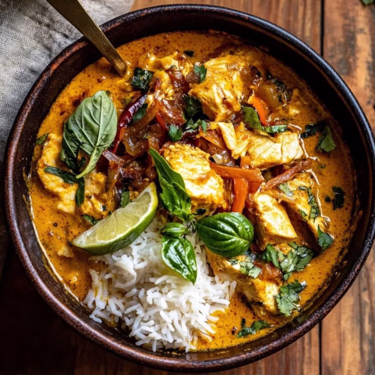 Crockpot Coconut Chicken Curry with Crispy Shallot Basil Oil Recipe