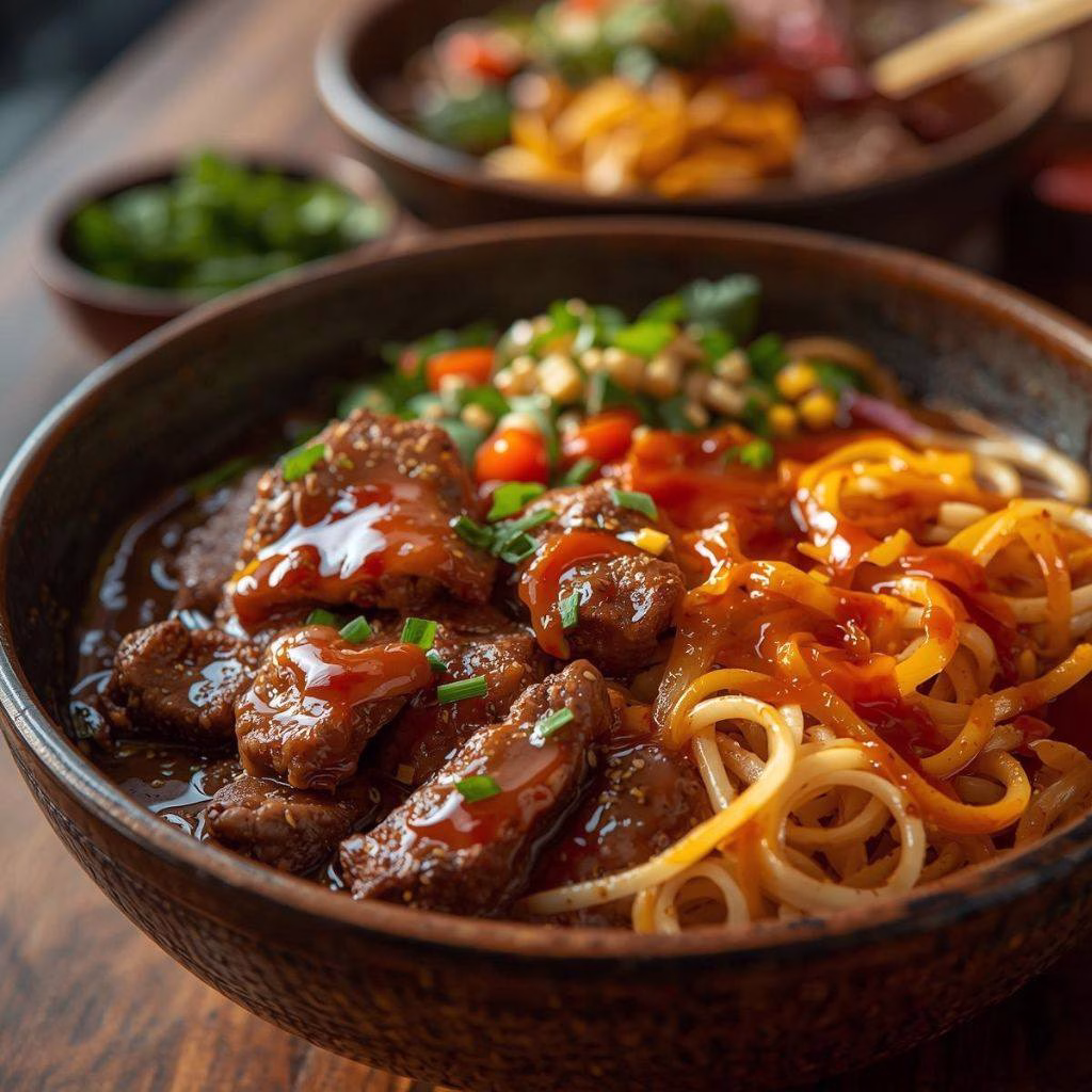 Firecracker Beef And Veggie Noodle Bowls Recipe