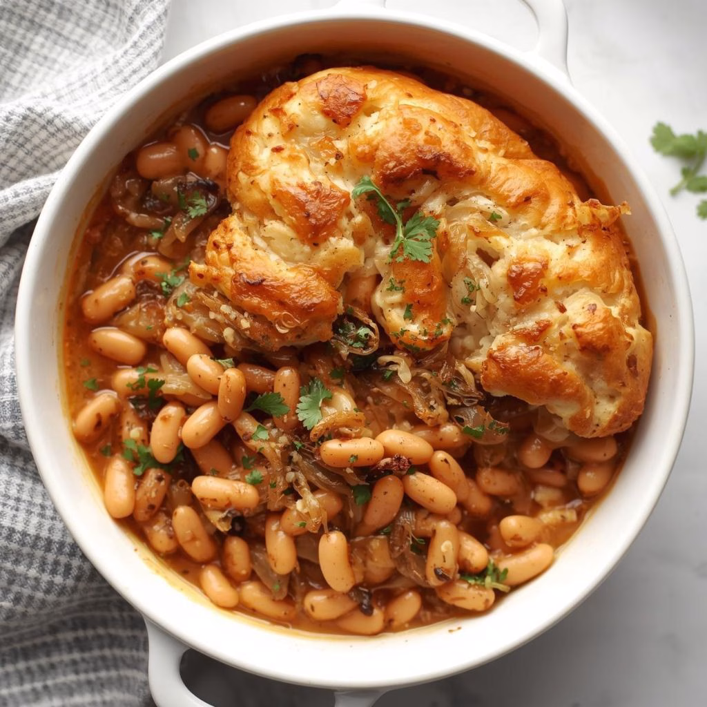 French Onion White Bean Bake Recipe