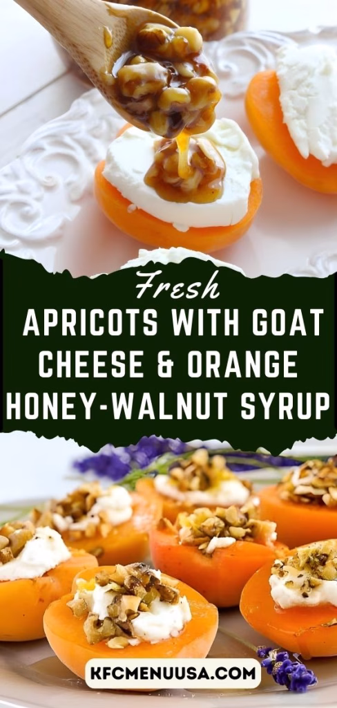 Fresh Apricots with Goat Cheese & Orange Honey-Walnut Syrup Recipe