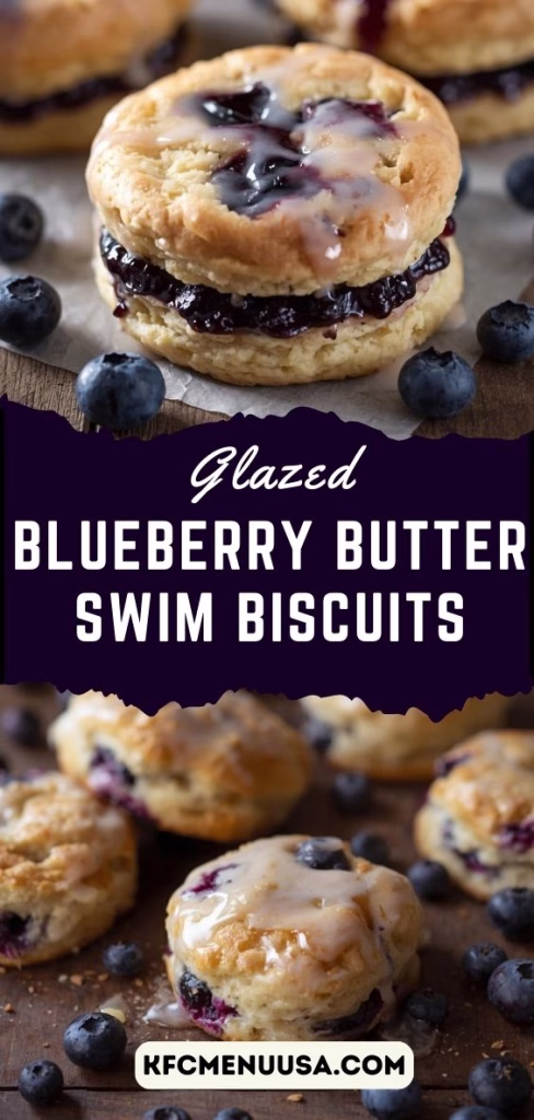 Glazed Blueberry Butter Swim Biscuits Recipe