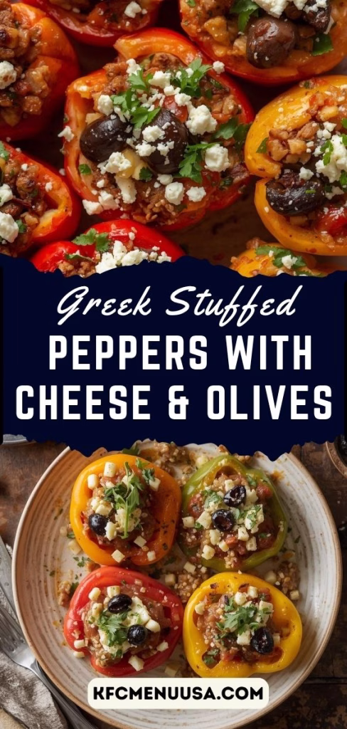 Greek Stuffed Peppers with Cheese & Olives Recipe