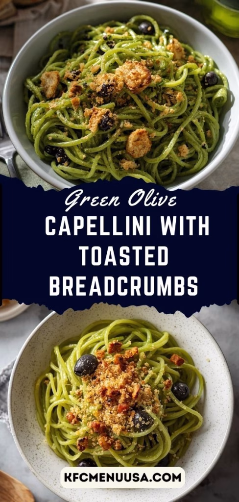 Green Olive Capellini with Toasted Breadcrumbs Recipe