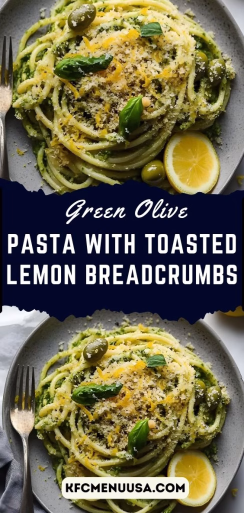 Green Olive Pasta with Toasted Lemon Breadcrumbs Recipe