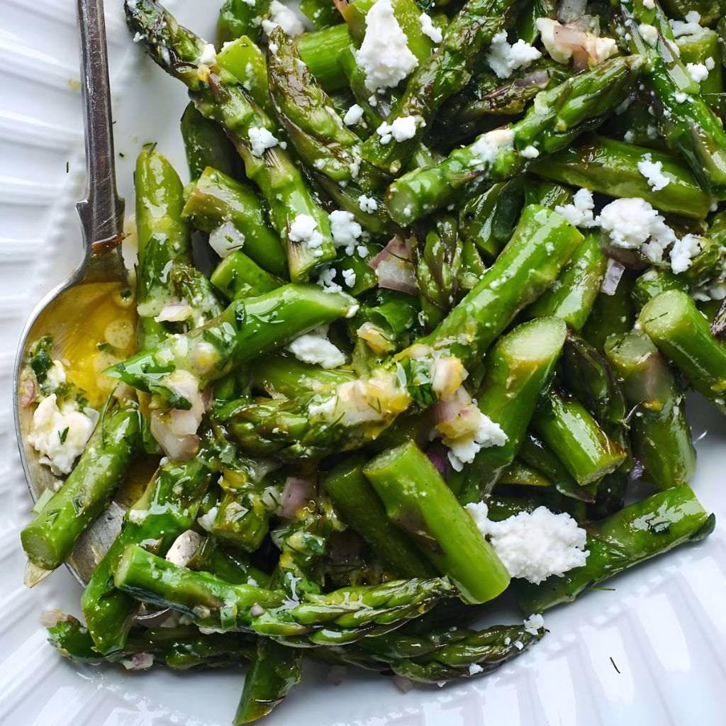 Grilled Asparagus Salad with Feta & Lemon Recipe