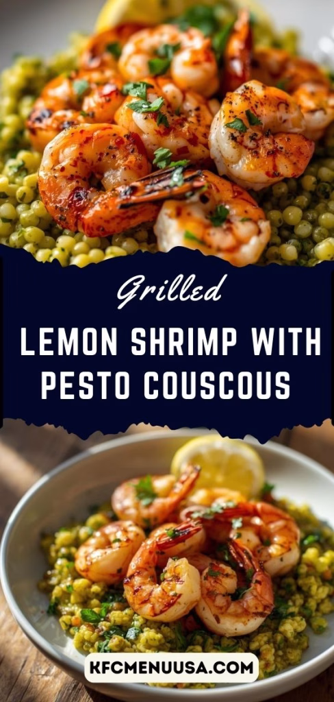 Grilled Lemon Shrimp with Pesto Couscous Recipe