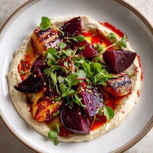 Grilled Peach & Beetroot Vegan Salad Recipe