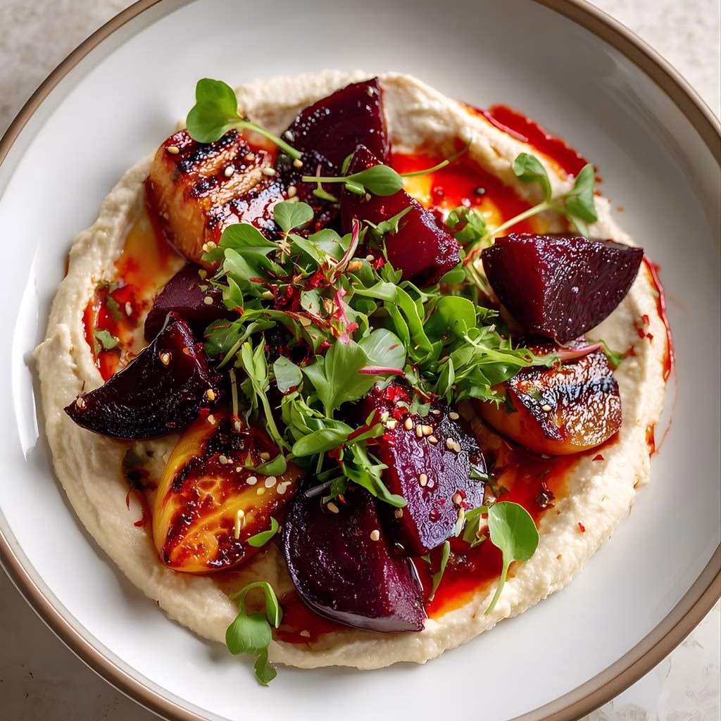 Grilled Peach & Beetroot Vegan Salad Recipe
