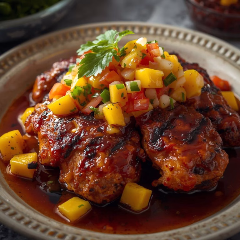 Grilled Thai BBQ Chicken with Mango Salsa Recipe