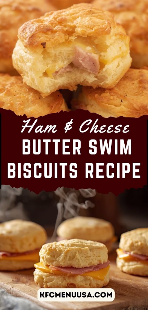 Ham and Cheese Butter Swim Biscuits Recipe