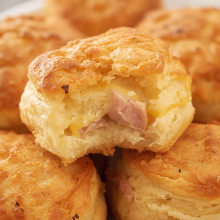 Ham and Cheese Butter Swim Biscuits Recipe