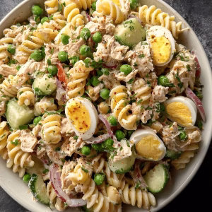 High Protein Tuna Pasta Salad Recipe