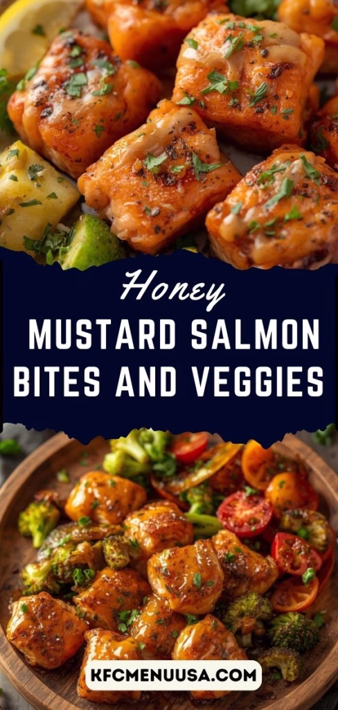 Honey Mustard Salmon Bites and Veggies Recipe
