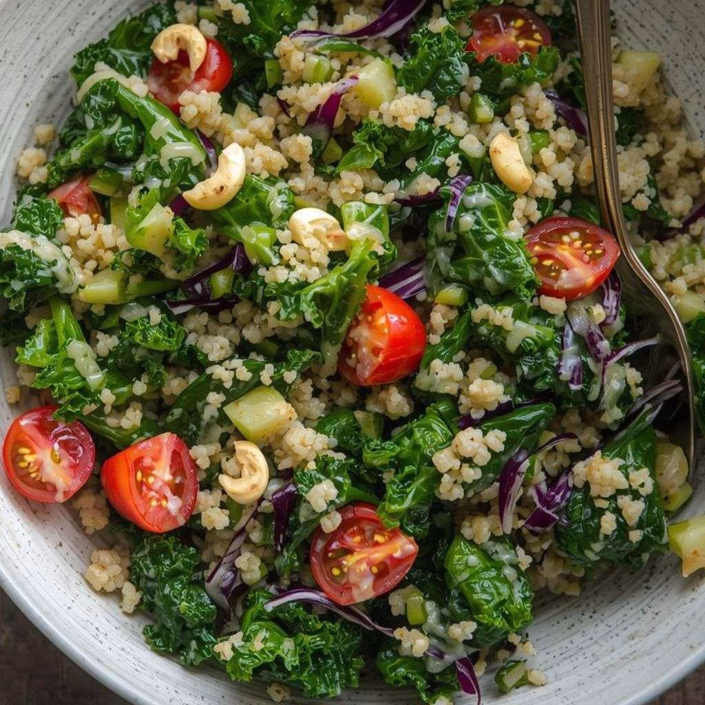 Kale And Couscous Salad With Creamy Cashew Dressing Recipe