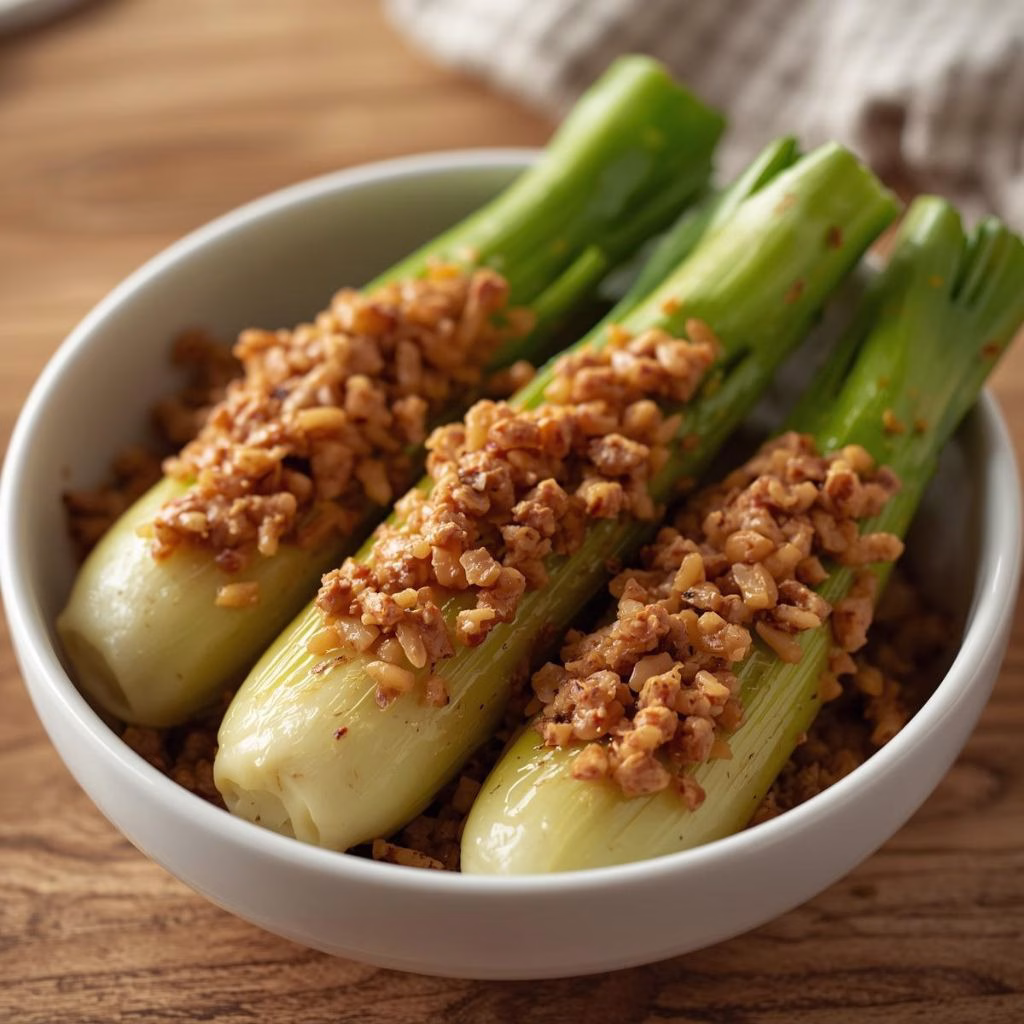 Meat & Rice Stuffed Leeks Recipe