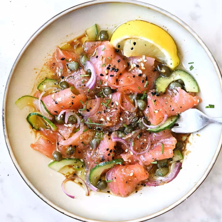 Miso Soy Salmon Sashimi Bowl Recipe