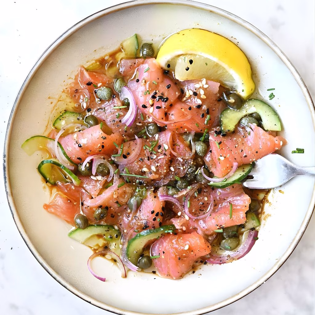 Miso Soy Salmon Sashimi Bowl Recipe