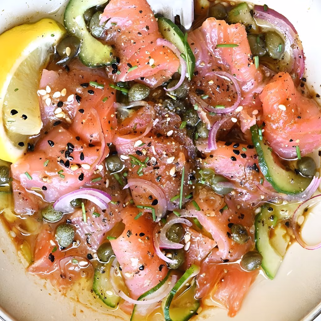 Miso Soy Salmon Sashimi Bowl Recipe