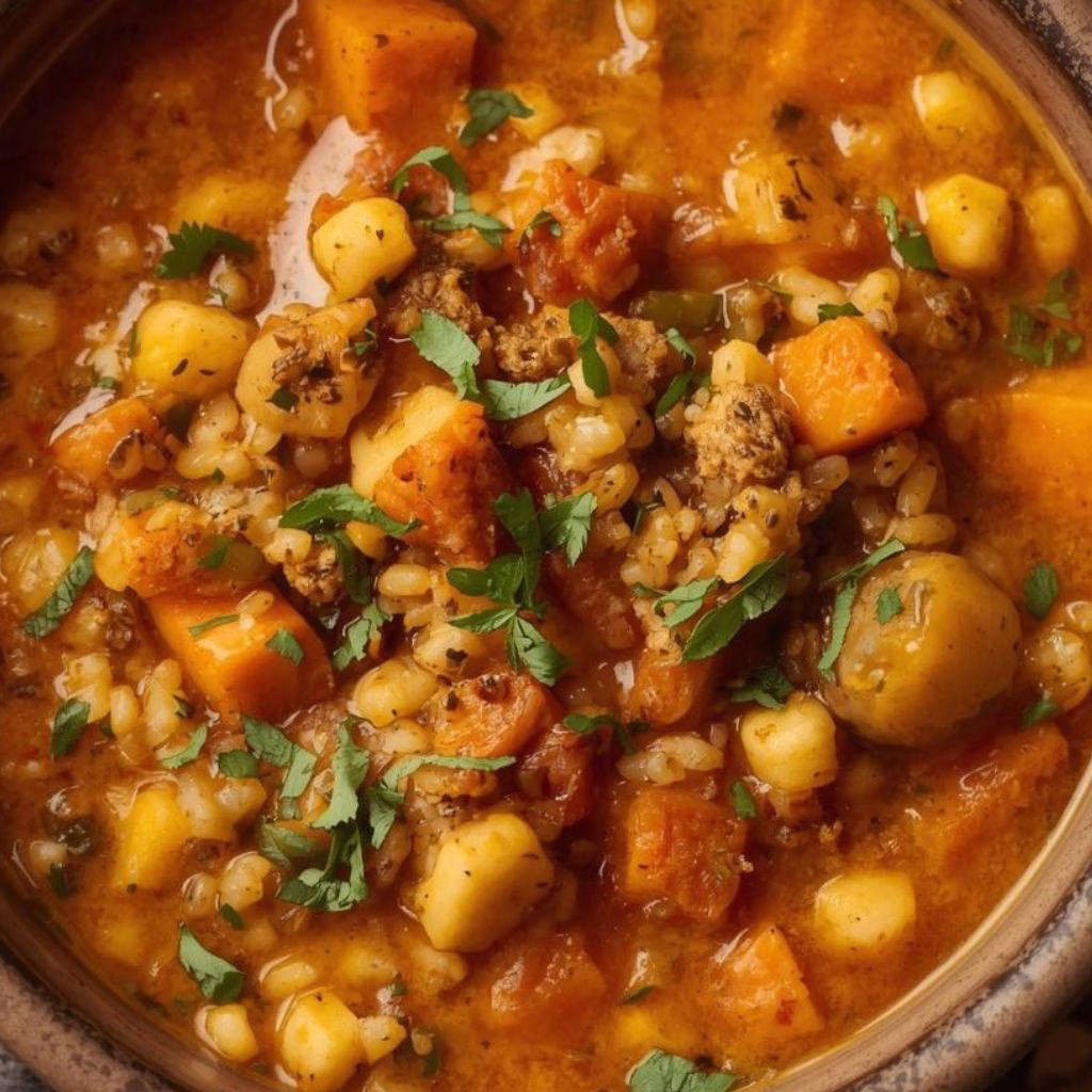 Moroccan-Spiced Vegetable Soup with Couscous Recipe